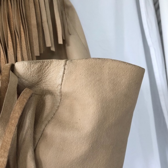 Vintage Leather Tassel Jacket - Tan - Picture 13 of 16
